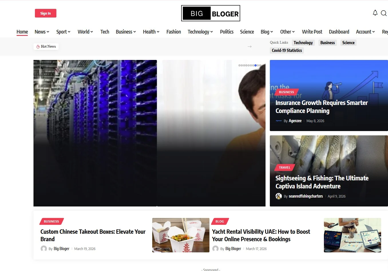BigBloger website development illustration with modern web design, coding, and responsive website elements