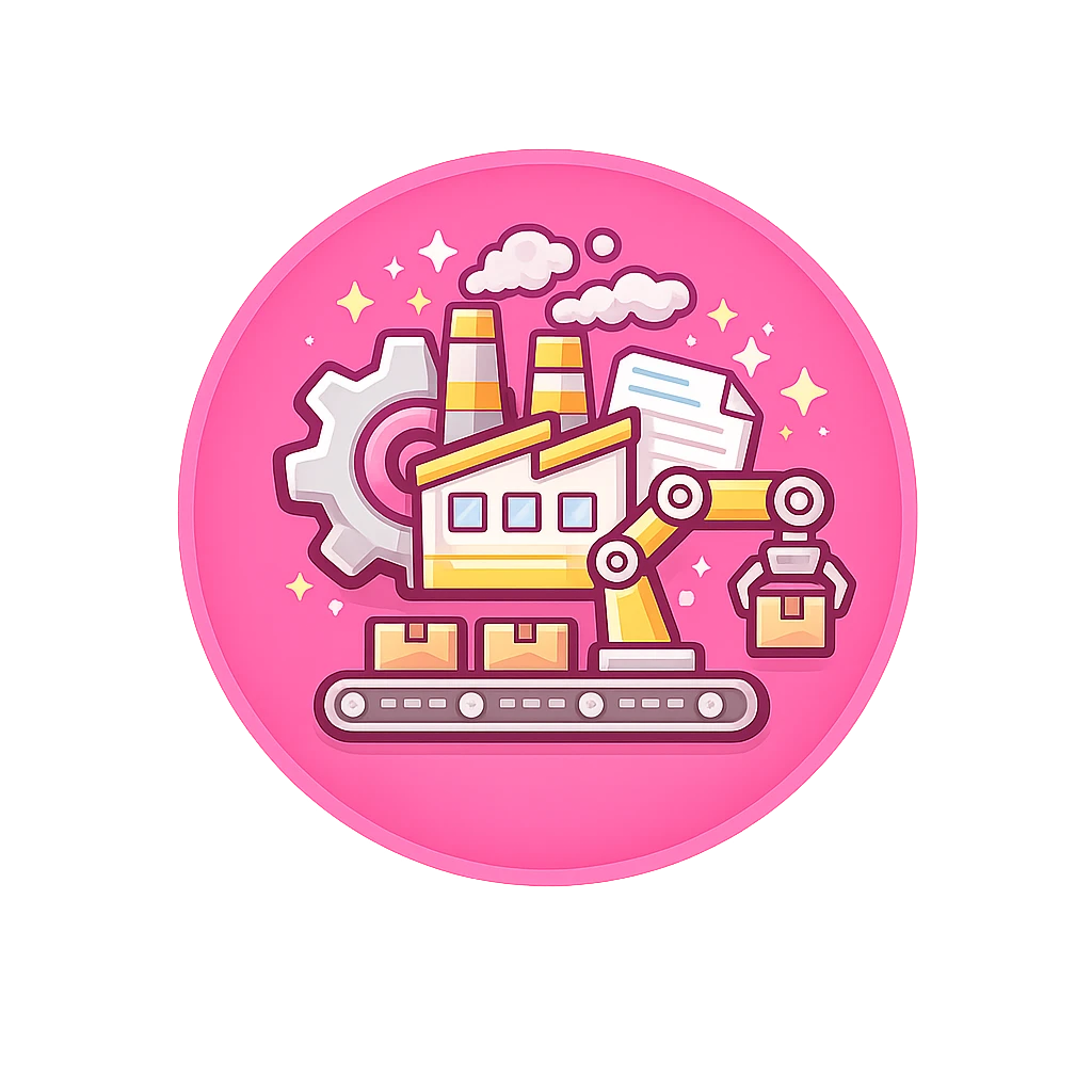 Manufacturing industry digital marketing illustration with factory and industrial business elements